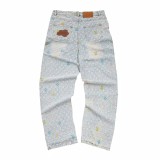 Louis Vuitton New Fashion Color Embroidered Jeans