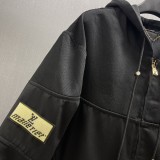 Louis Vuitton Classic Beaded Letter Zipper Hooded Waist Jacket