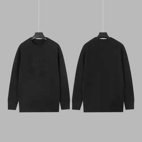 Prada Classic 3D Lock Embroidered Casual Round Neck Sweater