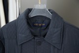 Louis Vuitton Classic Three Dimensional Checkered Quilted Cotton Collar Cotton Jacket