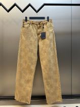 Louis Vuitton New Classic 3D Jacquard Saddle Chessboard Cowboy Pants