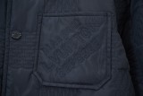 Louis Vuitton Classic Three Dimensional Checkered Quilted Cotton Collar Cotton Jacket