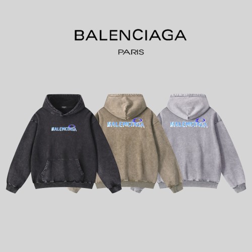 Balenciaga New Fashion Logo Printed Washed Sweatshirt for Couples Versatile Casual Hoodie