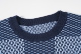Louis Vuitton New Classic Crystal Embroidered Patch Chess Grid Knitted Short Sleeve