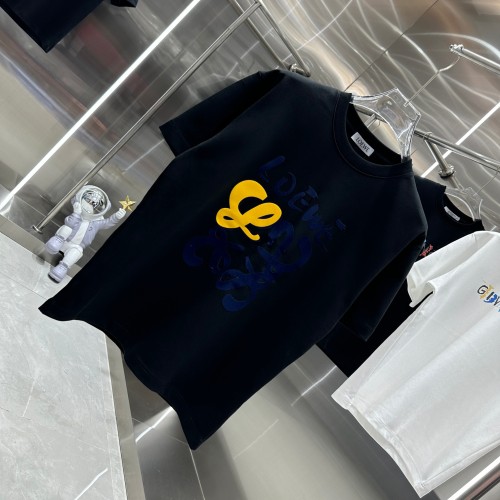 Loewe New Couple Fashion Plush Logo Casual Round Neck T-shirt