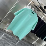Prada Unisex Versatile Logo Printed Loose Round Neck Short Sleeve T-shirt