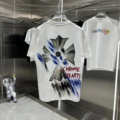 Chrome Hearts New Couple Inkjet Cross Casual Short Sleeve