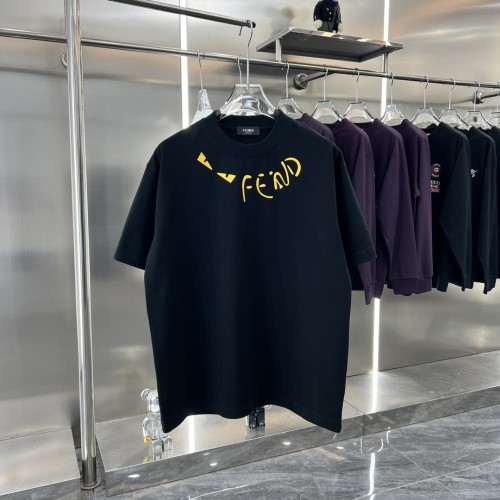 Fendi New Couple Personalized Logo Printed Casual Round Neck T-shirt