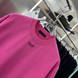 Prada Unisex Versatile Logo Printed Loose Round Neck Short Sleeve T-shirt