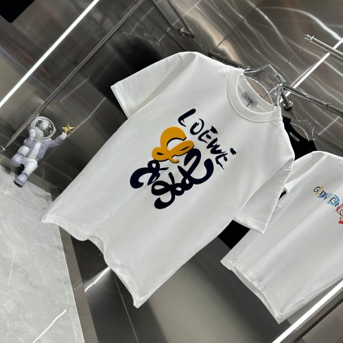 Loewe New Couple Fashion Plush Logo Casual Round Neck T-shirt