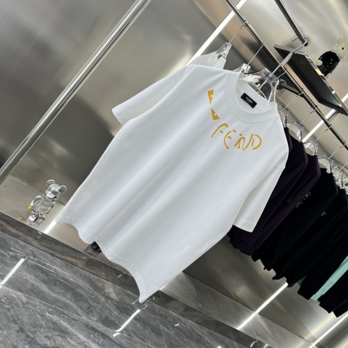 Fendi New Couple Personalized Logo Printed Casual Round Neck T-shirt