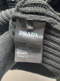 Prada Fashion Classic Embroidered Logo Round Neck Wool Cardigan