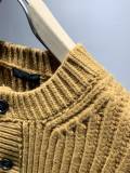 Prada Fashion Classic Embroidered Logo Round Neck Wool Cardigan