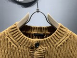 Prada Fashion Classic Embroidered Logo Round Neck Wool Cardigan
