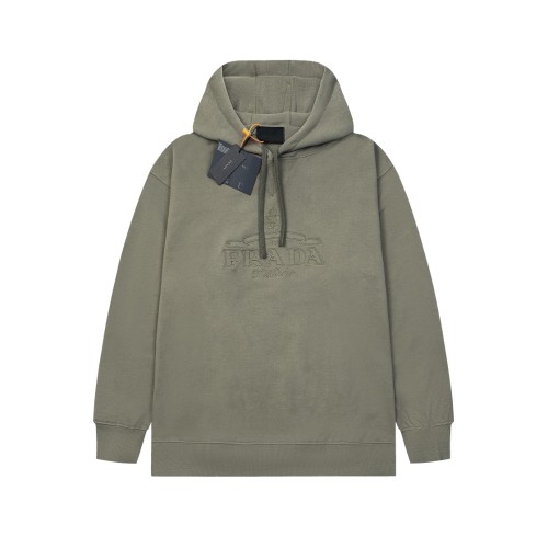 Prada New High Street Letter Embroidered Laundry Hoodie