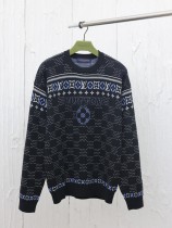 Louis Vuitton New Full Logo Jacquard Cotton Wool Knitted Sweater
