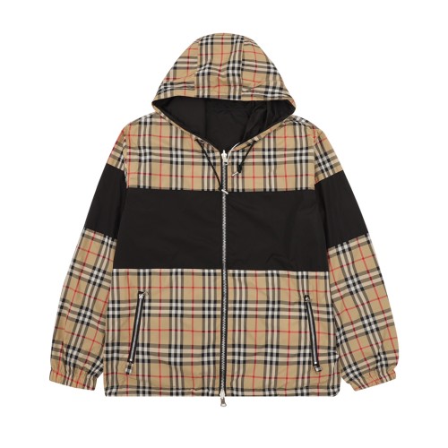 Burberry New Splicing Small Checkered Double Sided Jacket Coat