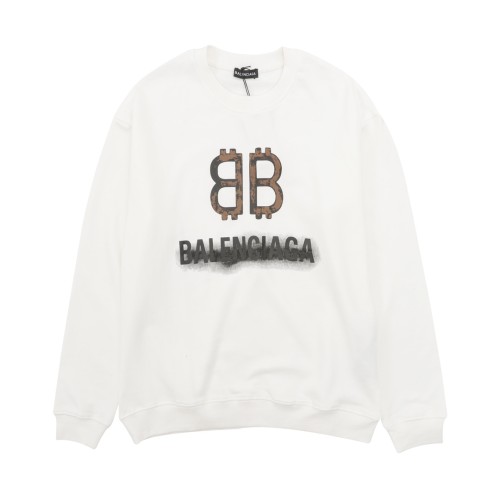 Balenciaga Classic Double B Spray Printed Round Neck Hoodie