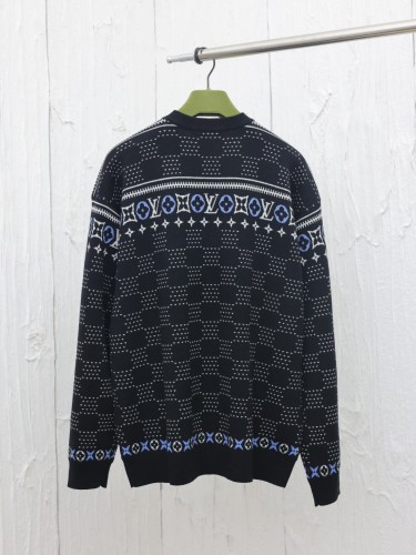 Louis Vuitton New Full Logo Jacquard Cotton Wool Knitted Sweater
