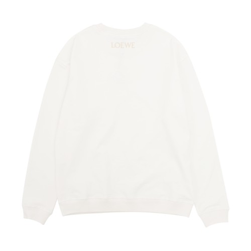 Loewe Classic Versatile Embroidered Logo Round Neck Casual Hoodie