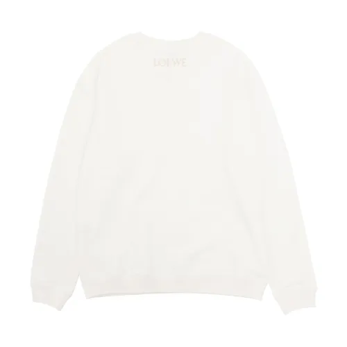 Loewe Classic Versatile Embroidered Logo Round Neck Casual Hoodie