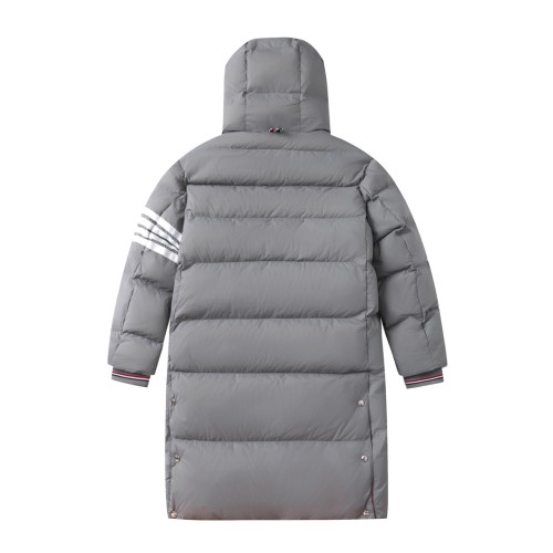 Thom Browne New Classic Four Bar Hooded Unisex Long Quilt Down Jacket