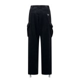 Prada Classic Triangle Logo Corduroy Work Pants