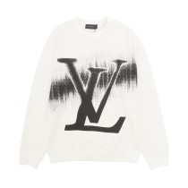 Louis Vuitton Fashion Inkjet Gradient Logo Printed Round Neck Hoodie