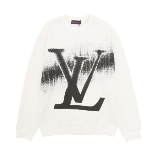 Louis Vuitton Fashion Inkjet Gradient Logo Printed Round Neck Hoodie