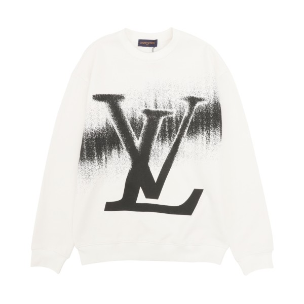 Louis Vuitton Fashion Inkjet Gradient Logo Printed Round Neck Hoodie