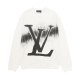 Louis Vuitton Fashion Inkjet Gradient Logo Printed Round Neck Hoodie