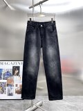 Louis Vuitton Classic Street Dark Pattern Logo Washed Jeans