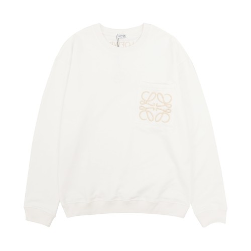 Loewe Classic Versatile Embroidered Logo Round Neck Casual Hoodie