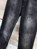 Louis Vuitton Classic Street Dark Pattern Logo Washed Jeans