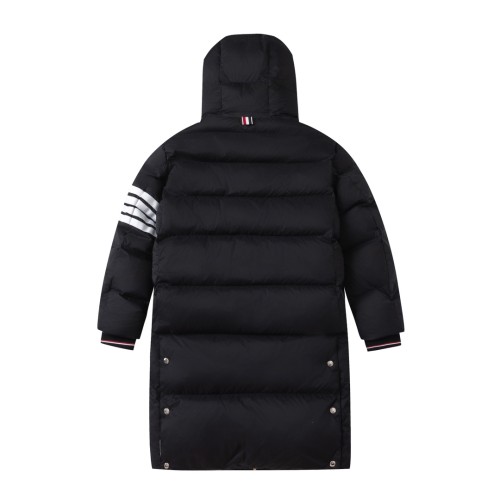 Thom Browne New Classic Four Bar Hooded Unisex Long Quilt Down Jacket