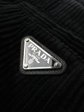 Prada Classic Triangle Logo Corduroy Work Pants