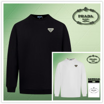 Prada New Classic Triangle Logo Sportswear Couple Casual Woolen Hoodie