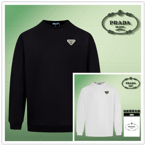 Prada New Classic Triangle Logo Sportswear Couple Casual Woolen Hoodie