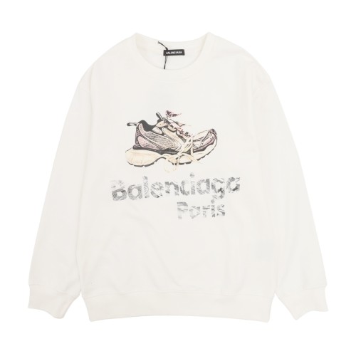 Balenciaga Classic Logo Shoe Printed Round Neck Hoodie