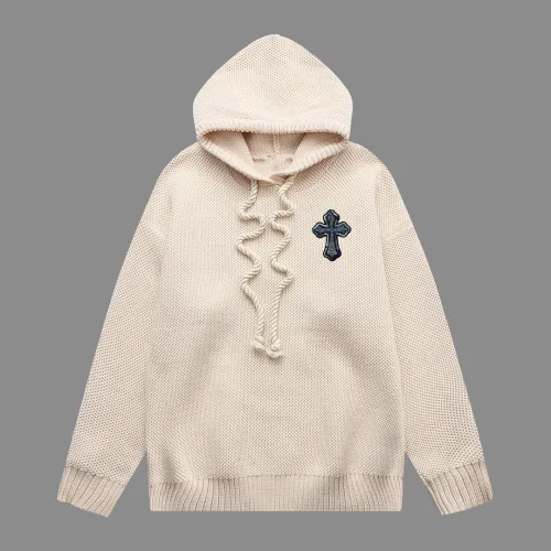Chrome Hearts Classic Embroidered Cross Thickened Wool Hoodie Sweater