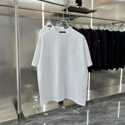 Louis Vuitton New Toothbrush Embroidered Logo Round Neck Short Sleeve Couple Loose T-shirt