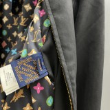 Louis Vuitton New Classic Embroidered Suede Cowhide Zipper Pilot Jacket
