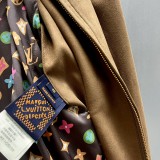 Louis Vuitton New Classic Embroidered Suede Cowhide Zipper Pilot Jacket