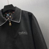 Louis Vuitton New Classic Embroidered Suede Cowhide Zipper Pilot Jacket