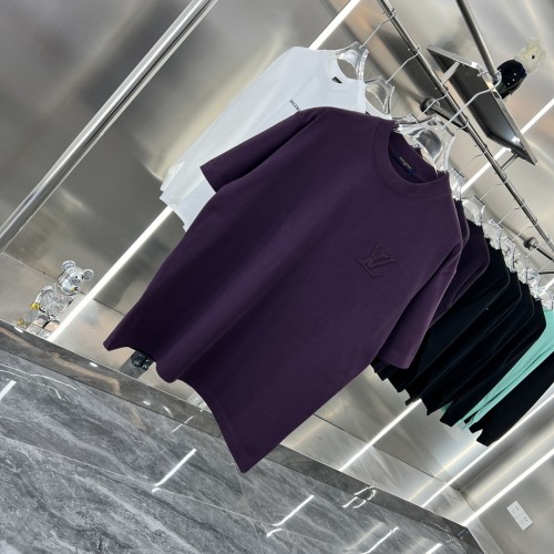 Louis Vuitton New Toothbrush Embroidered Logo Round Neck Short Sleeve Couple Loose T-shirt