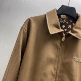 Louis Vuitton New Classic Embroidered Suede Cowhide Zipper Pilot Jacket