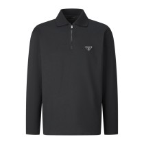 Prada New Classic Casual Half Zipper Polo Shirt