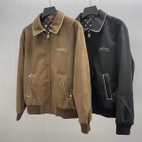 Louis Vuitton New Classic Embroidered Suede Cowhide Zipper Pilot Jacket