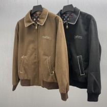 Louis Vuitton New Classic Embroidered Suede Cowhide Zipper Pilot Jacket