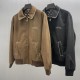 Louis Vuitton New Classic Embroidered Suede Cowhide Zipper Pilot Jacket
